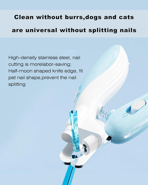 Ginalaia Cat Dog Pet Nail Clippers with Light, Llluminates Cat Dog Nails or Bloodline,Safety Pet Nail Clipper for Dogs