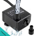 hygger Ultra Quiet 53GPH Submersible Mini Water Pump, 2 Nozzles for Aquariums, Fish Tank, Fountain, Hydroponics, 120V
