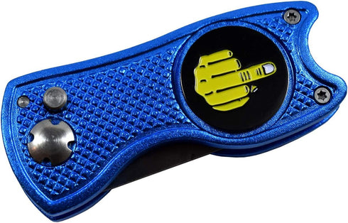 Golf Divot Repair Tool with Funny Middle Finger Ball Markers - Great Golf Gifts