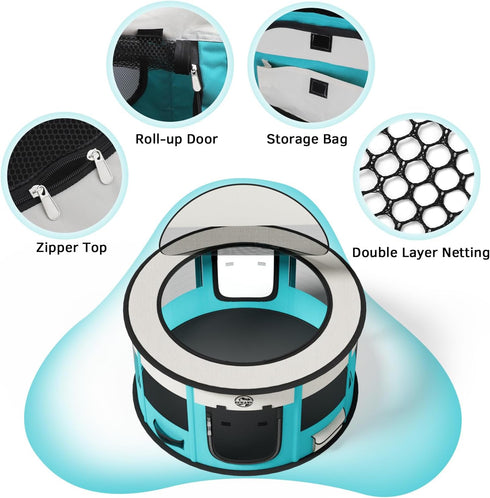 Dog Playpen Puppy Play Pen Indoors Pet Crate Small Dog Cage Portable Foldable Cat Kennel for Kitten Hamster Rabbit