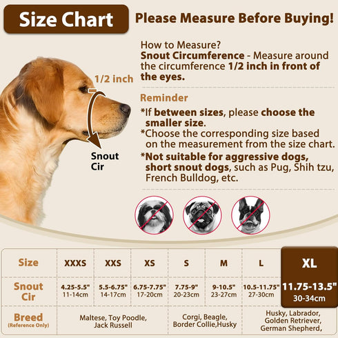 Crazy Felix Nylon Dog Muzzle for Small Medium Large Dogs, Breathable and Drinkable Pet Mouth Guard (XL, Grey)