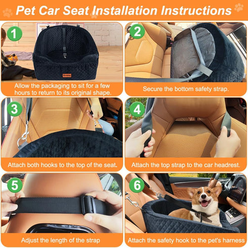 30lbs, Vivifying Dog Car Seat for Small & Medium Dogs, Detachable & Washable Booster Seat for Pets Up to Travel Bed
