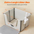 Pawque High Sides Large Cat Litter Box, Low Entry Open Top Foldable Portable Travel Cat Potty Pan with Litter Mat