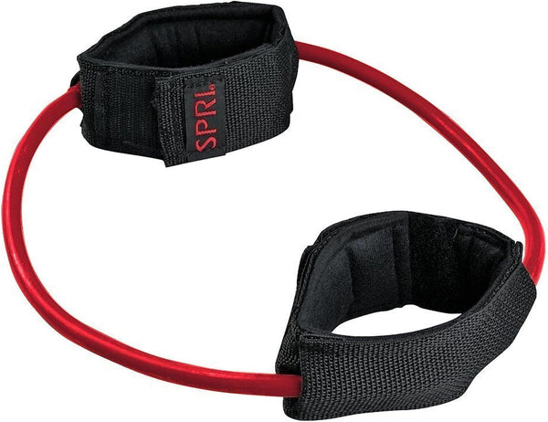 SPRI Xercuff Leg Resistance Band Exercise Cord - Non-Slip Padded Ankle Cuffs, Portable for Gym or Home