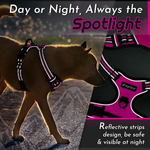 Eagloo Small Dog Harness, No Pull Service Vest with Reflective Strips and Control Handle, Adjustable and Comfortable,