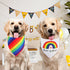 QUQULE 1PCS, Pride Dog Bandana XLarge Rainbow Scarf for Boy and Girl, Colorful Durable Triangle Reversible Bibs