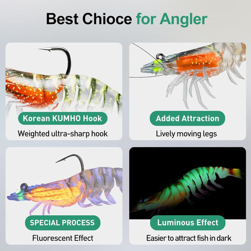 TRUSCEND Pre-rigged Fishing Jig Lures for Freshwater and Saltwater, Super Durable TPE Bass Lures, Weedless Crayfish