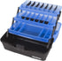 Flambeau Outdoors 6383FB Classic Tray Tackle Box, 3-Tray Portable Tackle Organizer, Frost Blue/Black