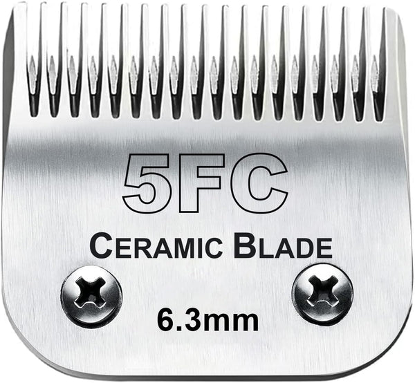 5FC Blade Dog Grooming Clipper Replacement Blades Compatible with Andis, Detachable Ceramic & Stainless Steel