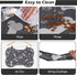Dog Cat Food Mat - Rapid Absorbent Pet Feeding Mat, Bone Shaped Placemat with Rubber Backing, Dark Grey