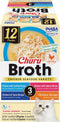 INABA Churu Broth for Cats, Creamy Broth with Shredded Chicken Side Dish Pouch, 1.4 Ounces, 12 Pouches (Chicken &