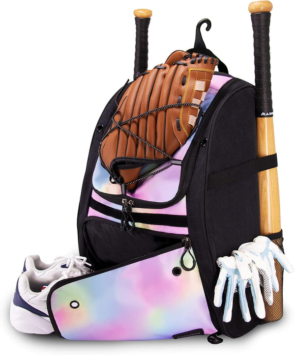 Youth Baseball Bag - Softball Bat Bag with Vented Shoe Compartment, Fence Hook, for Batting Gear, Helmet, TBall