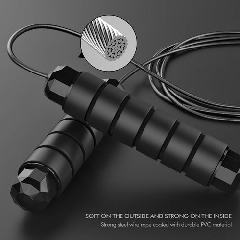 Jump Rope, Adjustable Steel Cable with Foam Handles, Tangle-Free Rapid Speed Jumping Rope for Fitness, Home Exercise