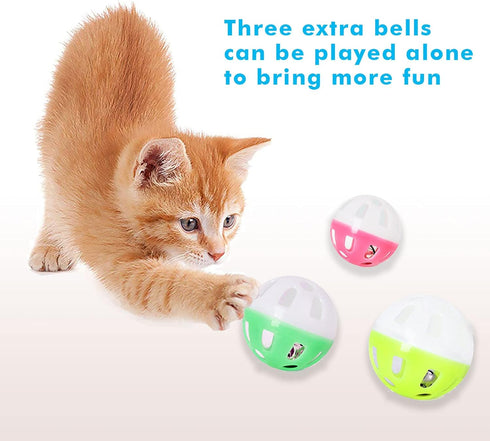 3-Level UPSKY Cat Toy Roller Turntable Cat Toy Balls with Six Colorful Balls Interactive Kitten Fun Mental Physical