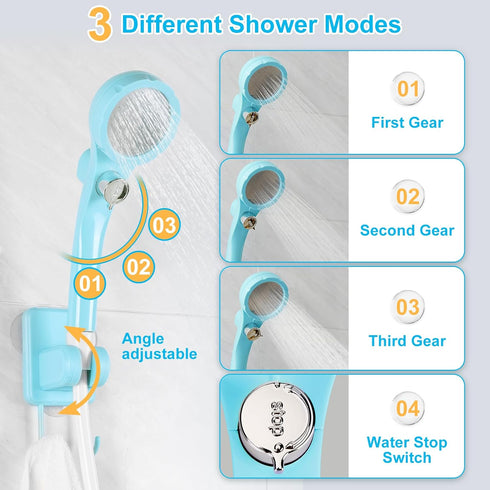 WADEO Portable Camping Shower, Outdoor Electric Rechargeable Pump with 20L Collapsible Bucket