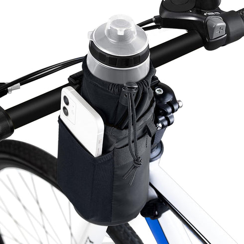 WOTOW Insulated Water Bottle Holder Bag, Bicycle Drink Cup Holder with Shoulder Strap for Cycling