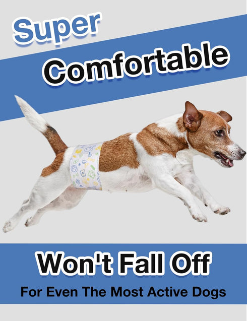 360 Indicator,S,48PCS Dono Disposable Male Dog Diapers, Super Absorbent Male Dog Wraps for Small to Large Dogs