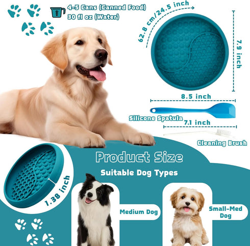 WUDIGGBO Dog Lick Bowl, Non-Slip Slow Feeder Dog Bowl, Silicone Licking Mat with Treat Dispenser, Entertainment Dog