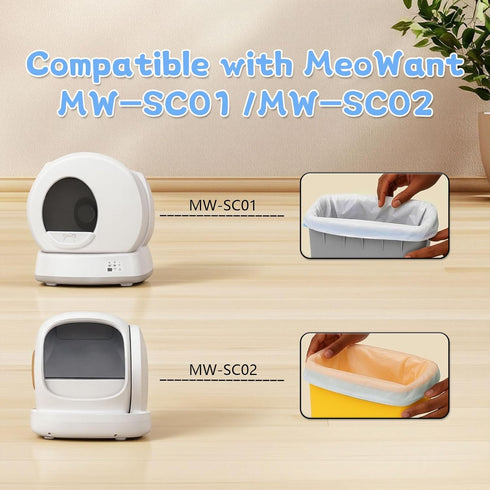 Giaceaw 120 Count MW-SC01/MW-SC02/MW-LR01 Extra Large Cat Litter Box Liners, Cat Litter Waste Receptacles Bags