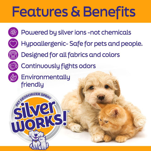Pet Odor Eliminator Spray For Home - Safe, Natural Deodorizer for Cat and Dog Smell, 16.9oz