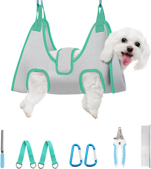 Marnonsis Dog Grooming Hammock, Adjustable Restraint Sling for Nail Trimming, Hands-Free Grooming Harness