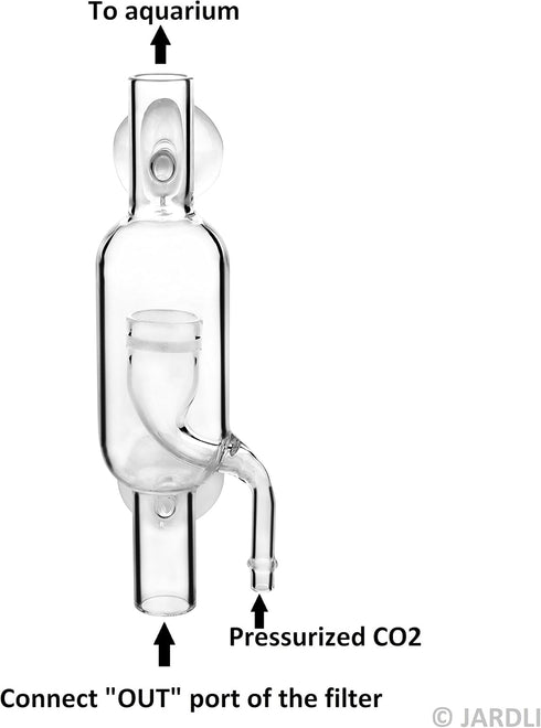 Glass Inline CO2 Atomizer Diffuser System for Aquarium Planted Tank (17mm for 16/22mm Hose)