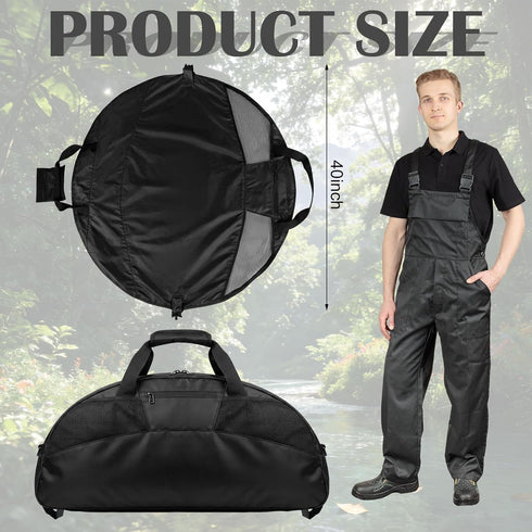 Sunnymove Portable Wader Bag with Vented Mesh Changing Pad Wading Storage Duffle Waders and Boots for Fly Fishing