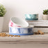 Bone Dry Ceramic Marble Non-Slip Pet Bowls for Dogs & Cats, Microwave & Dishwasher Safe, Medium Set, Blue