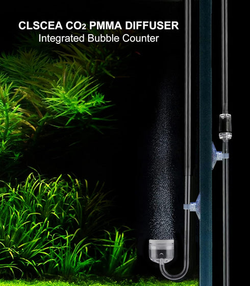 Acrylic CO2 Diffuser with Integrated Bubble Counter for Aquarium Plants (S)
