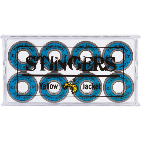 Yellow Jacket Pro Longboard Bearings, Premium Skateboard Bearings 608, ABEC 11, Bomber Blue (Pack of 8)