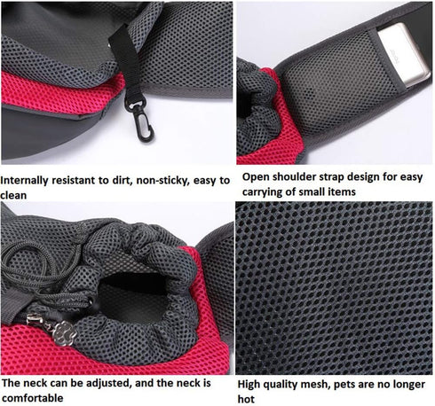 ETOPARS Pet Sling Carrier Bag, Small Dog Cat Messenger Bag for Travel, Outdoor Backpack for Walking, Hiking, Bike