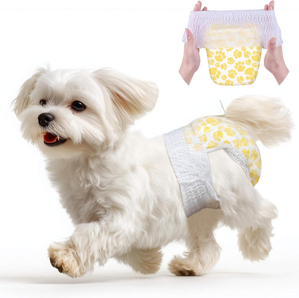 Dono Dog Diapers Female with Stretchy Waist, Disposable Full Wrap Puppy in