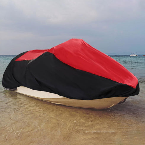 Watercraft Jet Ski Top Cover - Heavy Duty 600D Polyester Trailerable PWC Cover in Red and Black