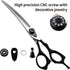Fenice Peak 7.5'' Professional Curved Dog Grooming Scissors, Heavy Anti-Slip Black Handler, 440C Stainless Steel