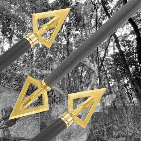 maifield Fixed Blade Broadheads, One-Piece 100/125 Grain, 1 inch Cut Hunting Crossbow Arrow Tip, 3 Pack