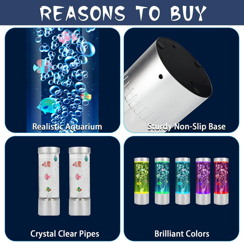 Bubble Fish Lamp, Sensory Bubble Tube Lamp, Artificial Fish Tank with Moving Fish, to Light Up Your Life Like a Lamp