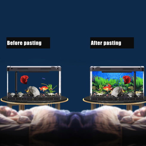 Lainrrew Aquarium Background Poster HD, Dual-Sided Water Plants & Fish Tank Landscape, 19.7"x11.8"