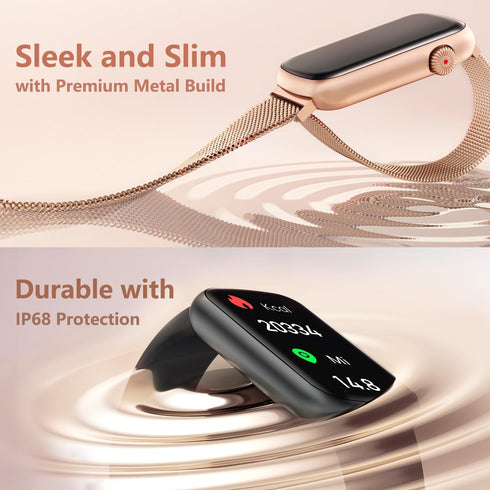 FITVII 24/7 IP68 Slim Fitness Tracker with Blood Oxygen, Blood Pressure, Heart Rate and Sleep Tracking, Waterproof