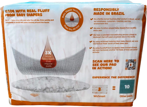 14 Count Wizsmart Heavyweight Dog Pads Absorbent, Leak-Proof Pet Training Pads with Stay Put Tabs Indoor & Outdoor Use