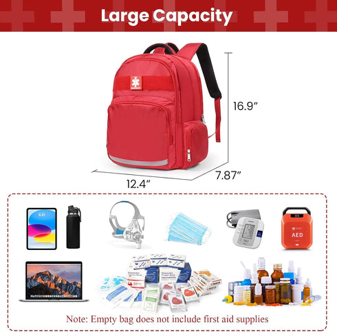 Gatycallaty Backpack First Aid Emt First Responder Bag Empty Ems Emergency Home Health Hiking Trauma Travel Camping