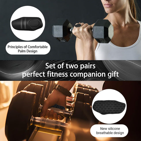 Yaoerlingjiu 4-PCS Rypt Grip for Weight Lifting Deadlift Rows-Rubber Anti-Slip Ergonomic Lifting Gloves for Men