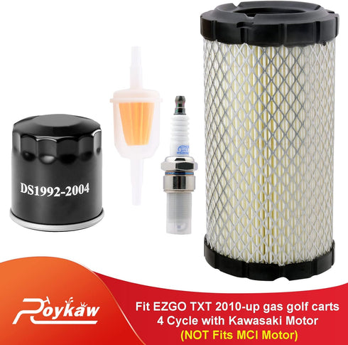Roykaw Golf Cart Tune Up Kit for EZGO RXV TXT 2008-up Models with Kawasaki Engine, Includes Spark Plug and Filters