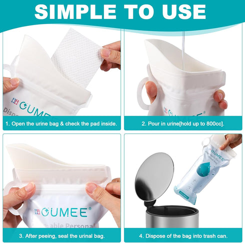 OUMEE 800ML 8/12/20/23/28 Emergency Disposable Urinal Bags, Pcs Camping Pee Bags Unisex Urine Bag Vomit Bag for Travel