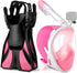 Odoland Snorkeling Packages, Full Face Snorkel Mask for Adults & Youth with Camera Mount, Adjustable Swim Fins