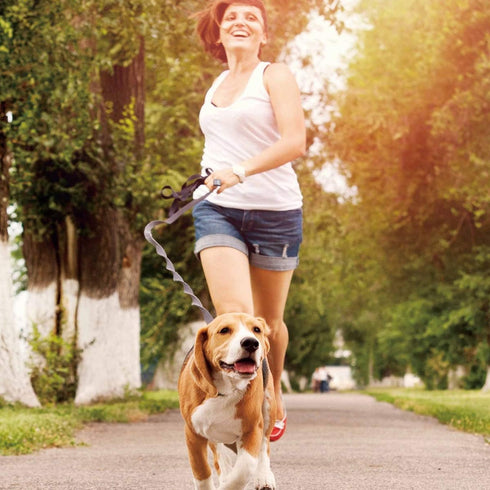 JESPET Hands Free Dog Leash, Durable Dual Handle Waist Leash for Medium & Large Dogs up to 150lbs