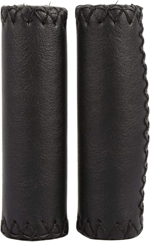 Yosoo Retro Artificial Leather Bicycle Handlebar Grips, 1 Pair for MTB Road Mountain Bike