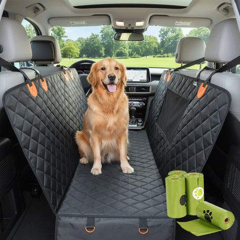 ARGNOOR 600D Hammock Dog Car Seat Cover with Free Poop Bags, Waterproof Car Seat Protector, Dog for Cars with Seatbelt