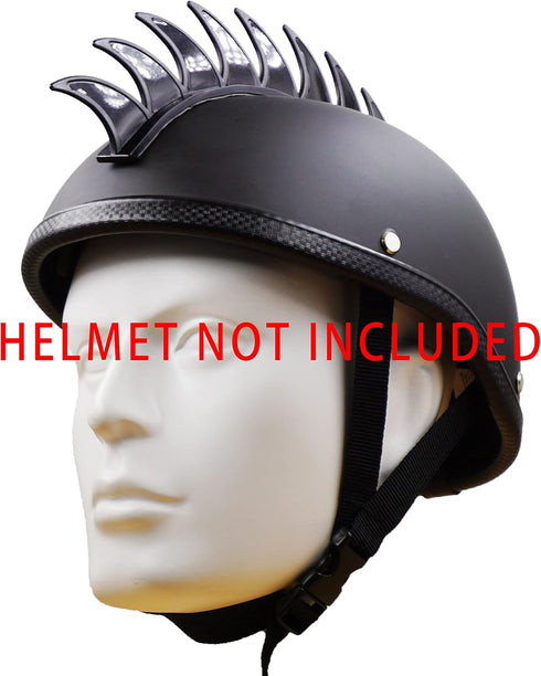 Reflective Punk Rubber Mohawk Warhawk Wig Accessory for Ski Skate Bike Motorcycle Helmet