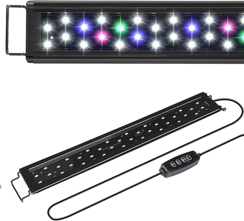 AQUANEAT LED Aquarium Light for 30 to 38 Inch Fish Tank, Auto On Off Timer, Full Spectrum, Adjustable Brightness