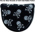 Golf Club Skull Skeleton Mallet Putter Cover, Magnetic Closure PU Leather Headcover